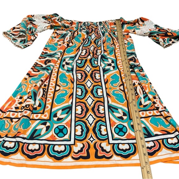 Crown & Ivy Off-Shoulder Boho Print Dress Size XS - Picture 7 of 10
